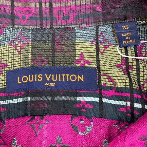 Louis Vuitton Multicolor Striped Logo Cotton & Silk Short-Sleeve Shirt XS Made I - Picture 2 of 7